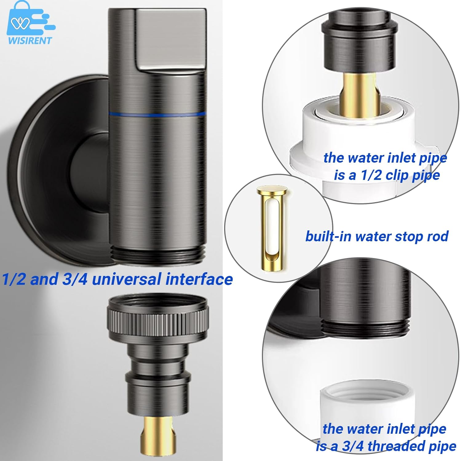 Rubinetto Lavatrice Con Valvola Angolo Rapida - Acciaio Inox Nero Salvaspazio - Foto 10