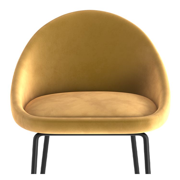 Lot de 2 chaises pour îlot central 65 cm en velours jaune - Misty - 7