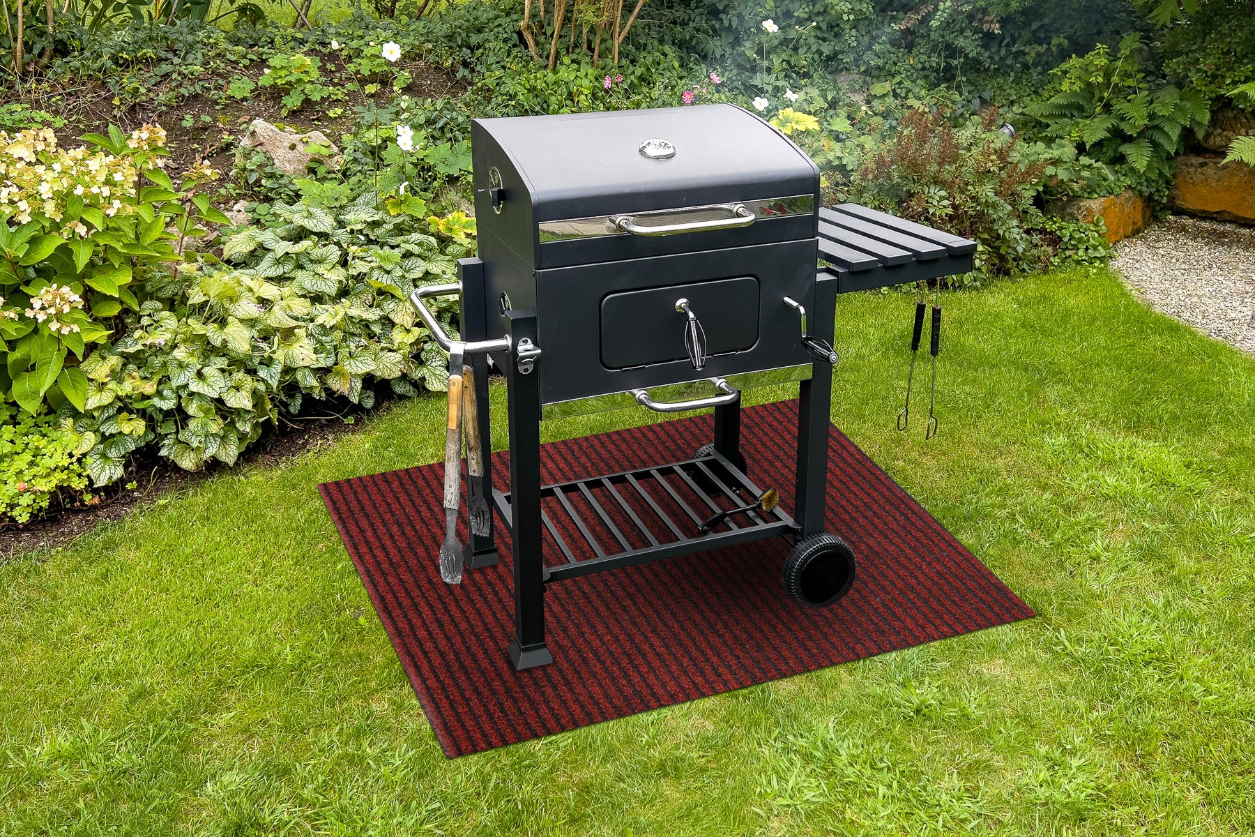 Tappetino protettivo per griglia GIN 3086 per terrazza, esterno - rosso 120x200 cm - 4