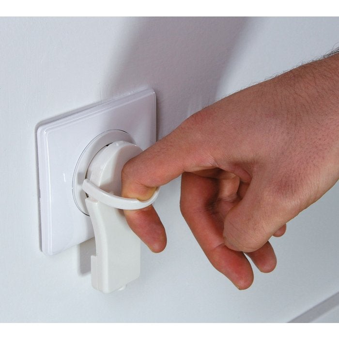 Fiche électrique - Plate - Dhome - 2P+T - 16 A - Mâle - Blanc - Avec crochet - 4