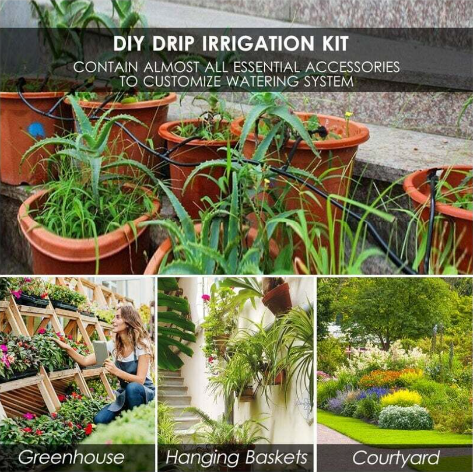 Kit d'irrigation goutte à goutte automatique avec minuterie électronique, brumisateur et 40m tuyau. Pour jardin, pelouse, terrasse. - 3
