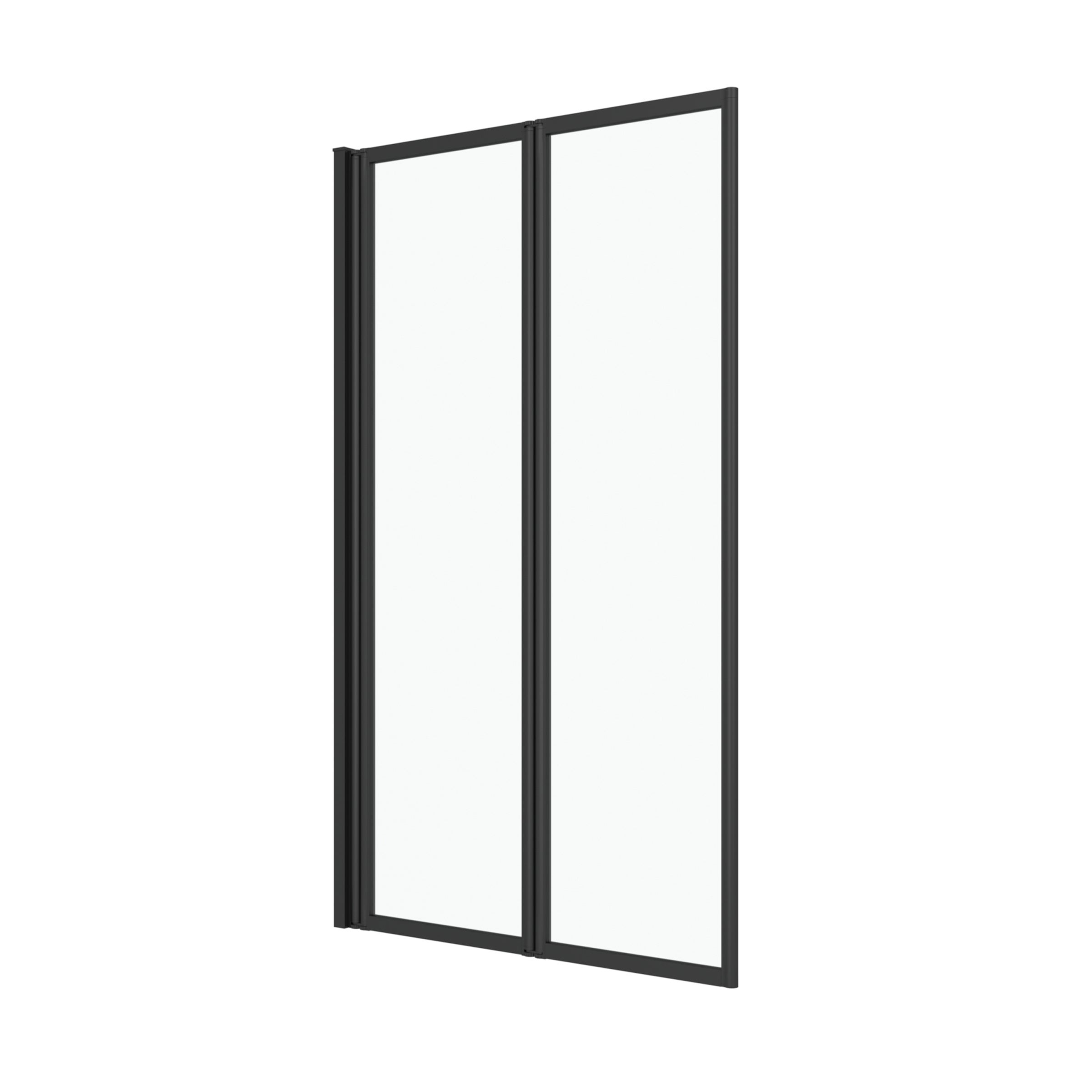 Pare baignoire Pivotant 70x120cm - 2 Volets Noir Mat - Verre Trempé 4mm - DUPLO - 3