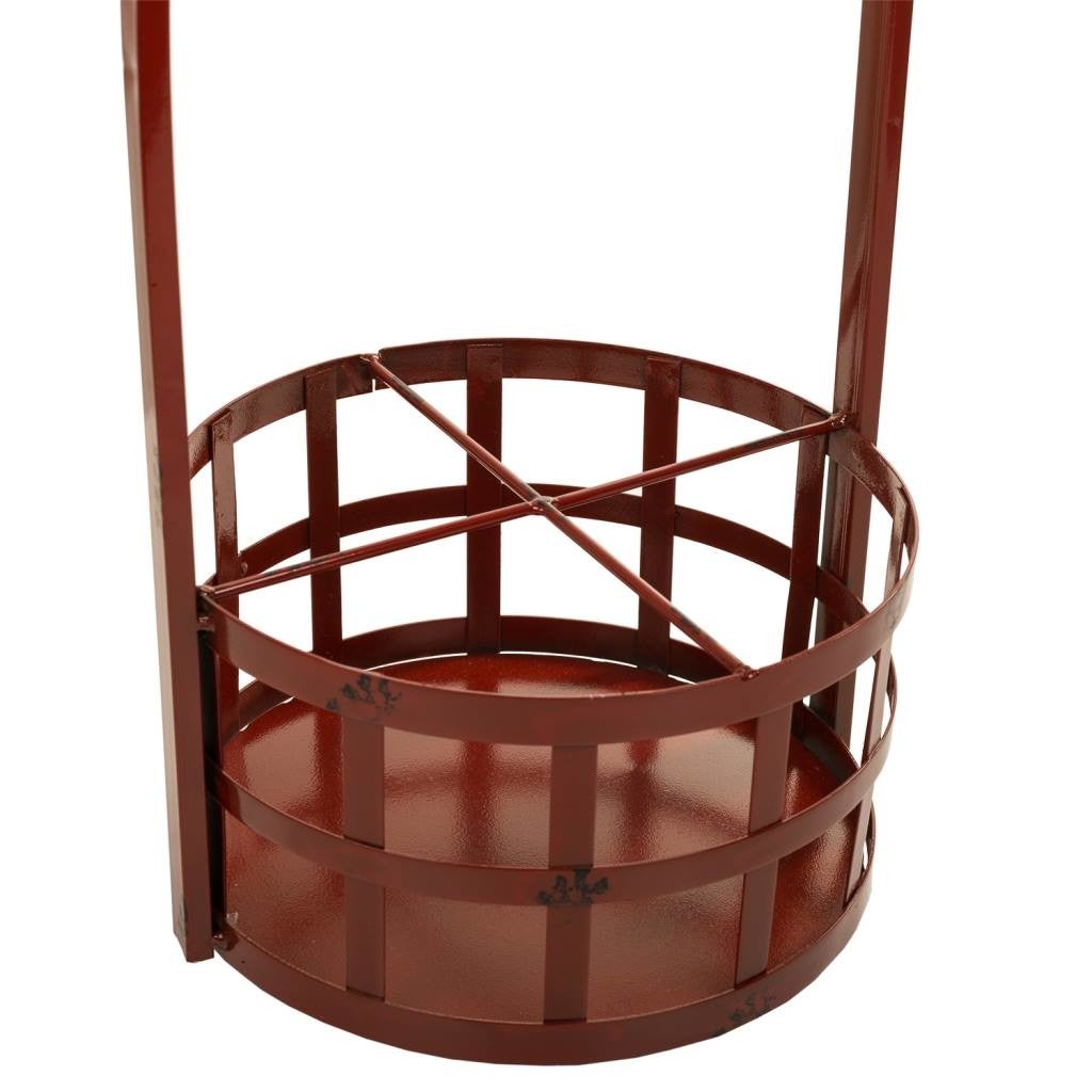 Table casier à bouteilles en métal rouge 42x42x60h - 2