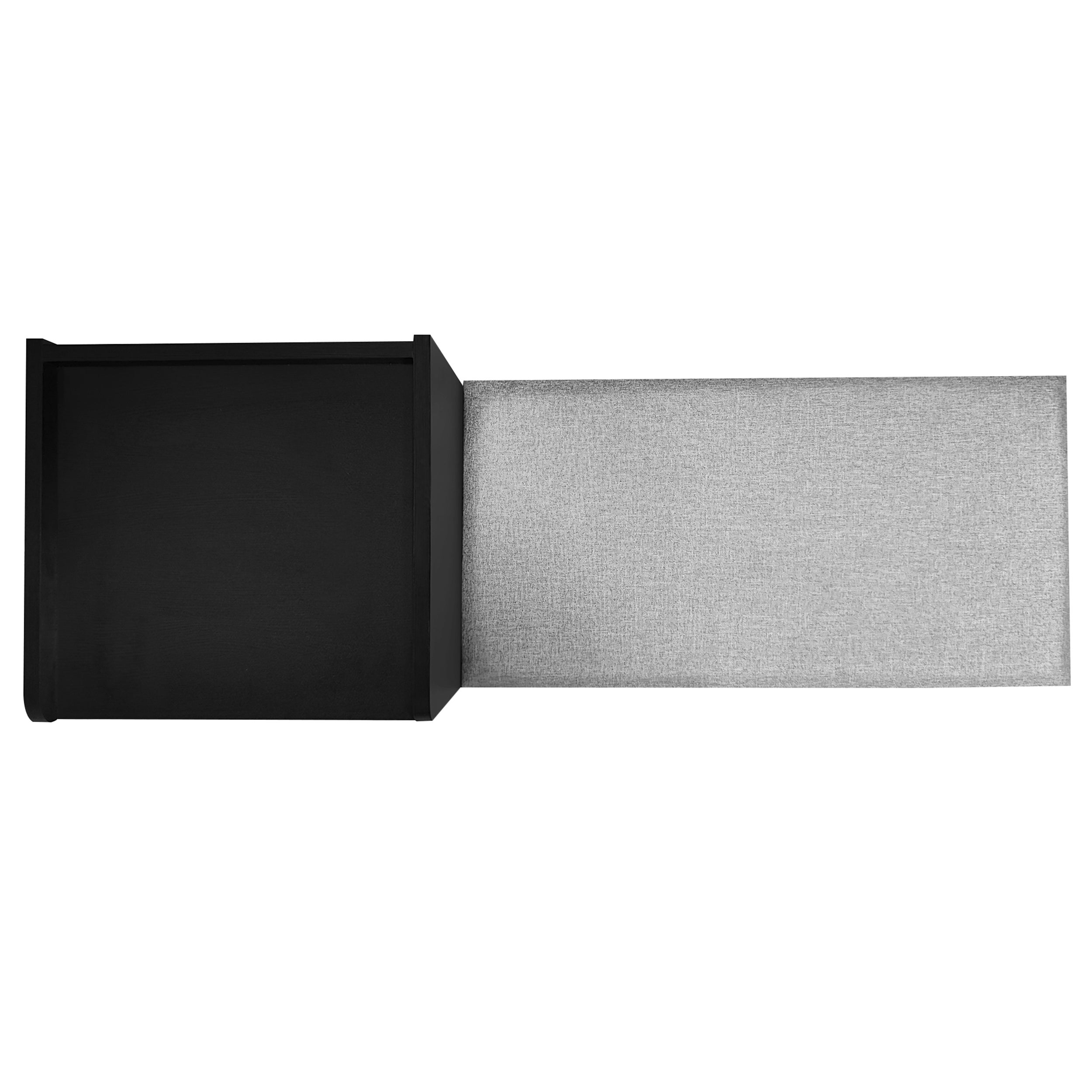 Banc à Chaussures Moderne - 100x34x69 cm - 3 Portes & Assise Rembourrée - Design Poignées en Métal Asymétriques - Noir - 7