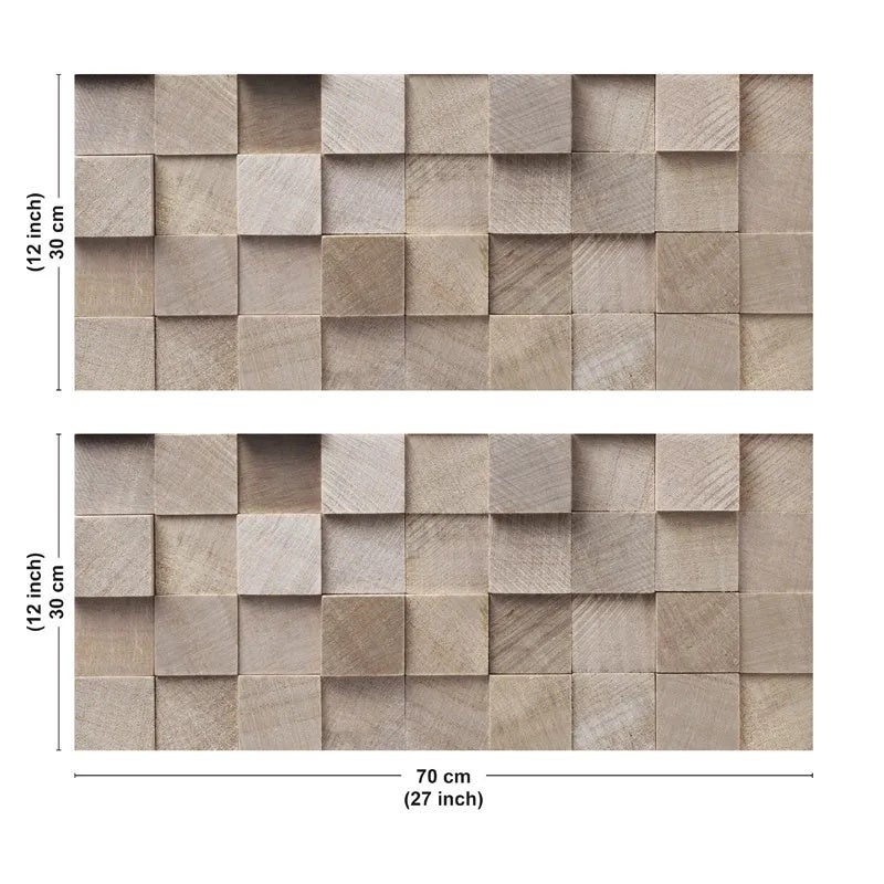 Crédence de salle de bain en PVC motif bois beige 140x30 cm (en 2 bandeaux) - Wood - 3