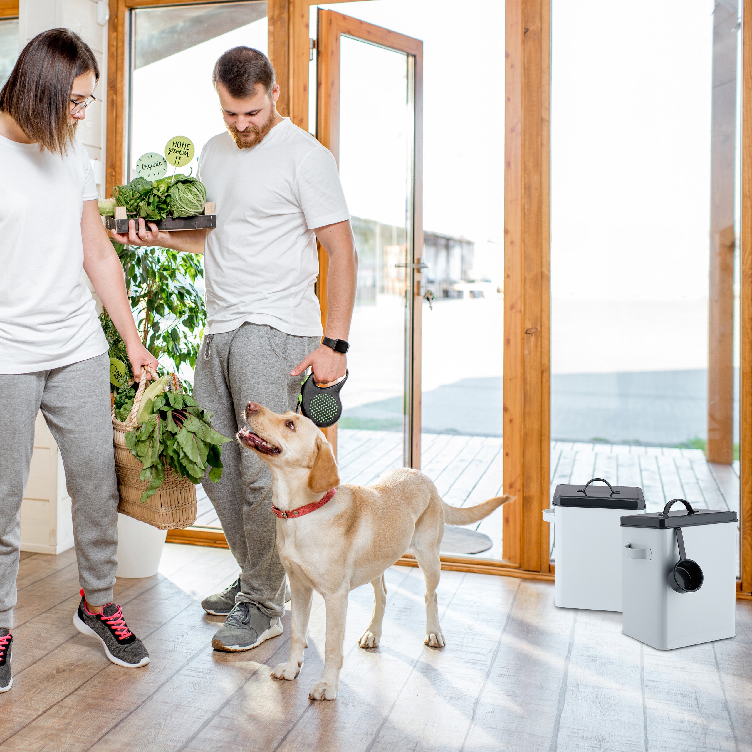 Porta Crocchette Per Cani 12 Kg Set 2 Contenitori Crocchette