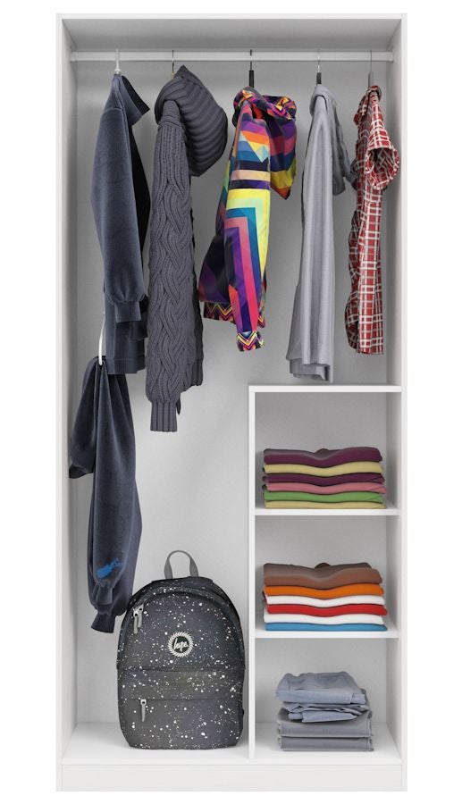 Armoire enfant MAUD 2 portes L90cm x H200cm - Taupe - 3