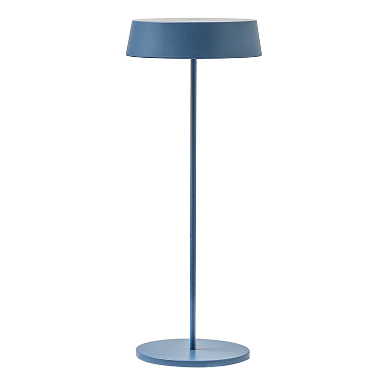 Lampă de masă portabilă cu LED albastru Inemuri 2,2W 2700K IP54, reîncărcabilă prin USB, dimmer tactil încorporat - Rossini Illuminazione