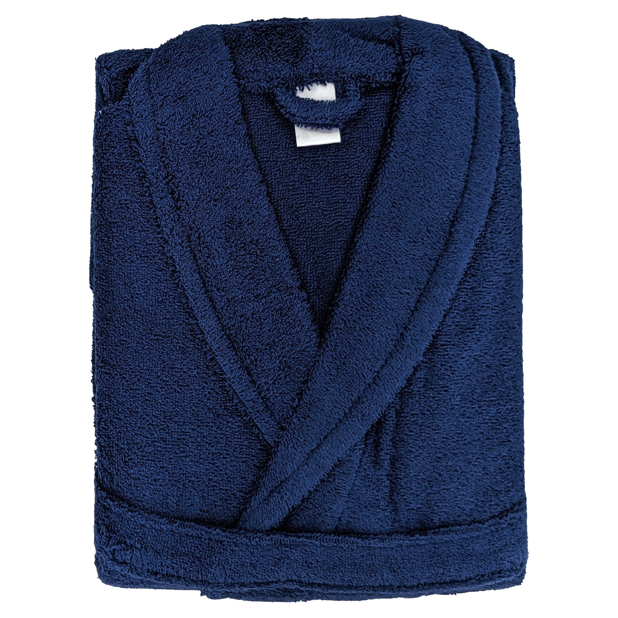 Peignoir col ch?�le adulte ALPHA coton taille S bleu marine | Leroy Merlin