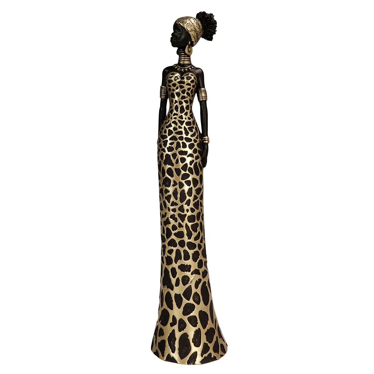 Origen home decor - figura africana figuras | africanas y elefantes marrón - 29x6x7 cm