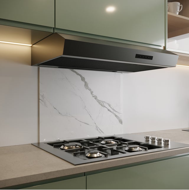 FOND DE HOTTE EN VERRE TREMPÉ EFFET MARBRE BLANC 45x90, 6 mm - 6 Kg - Fabrication Française AURYS NORMANDIE