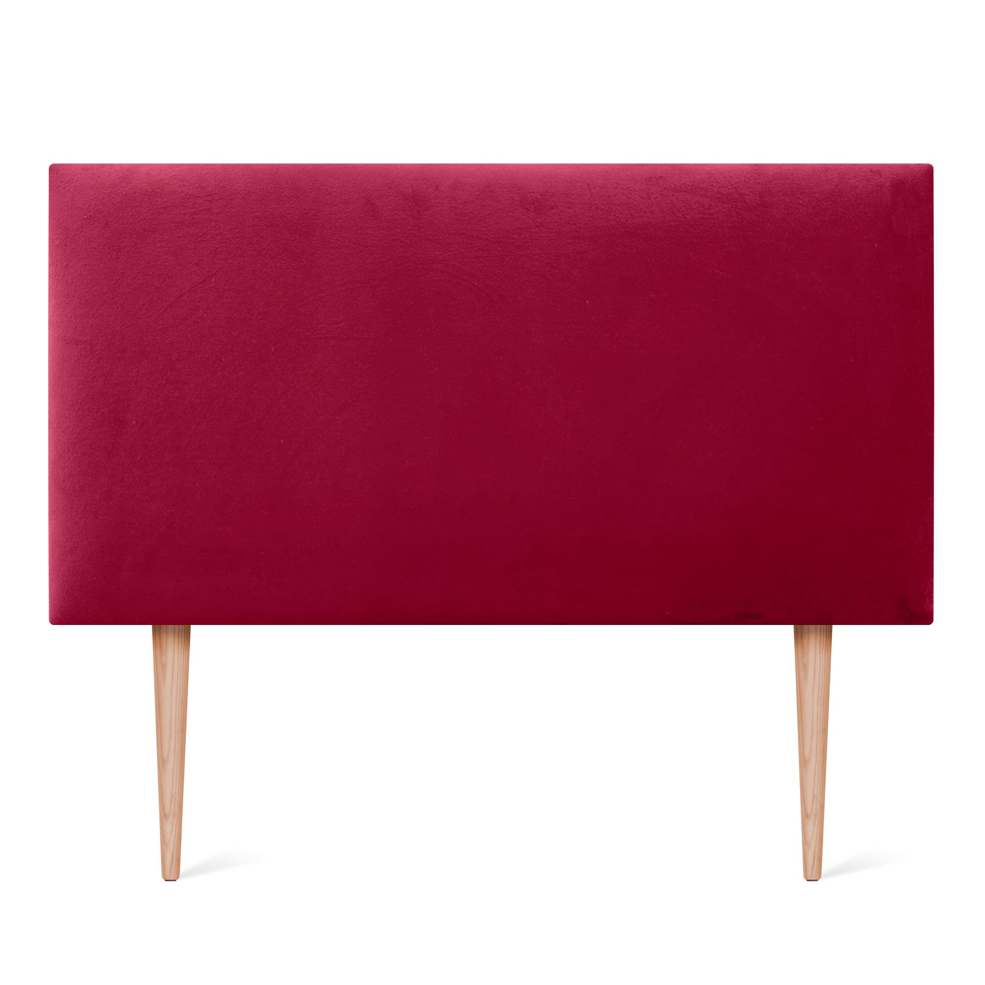 DHOME Testiera in Velluto Liscio con Gambe Camera da letto Imbottita con Testiera Imbottita Moderna di Fascia Alta (Rosso, 105x105cm) - 3