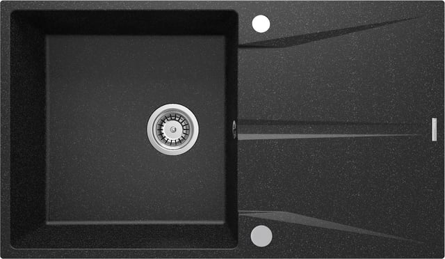 Évier de cuisine en granit avec égouttoir 86 x 50 cm couleur graphite Deante CORIO ZRC_211A - Graphite