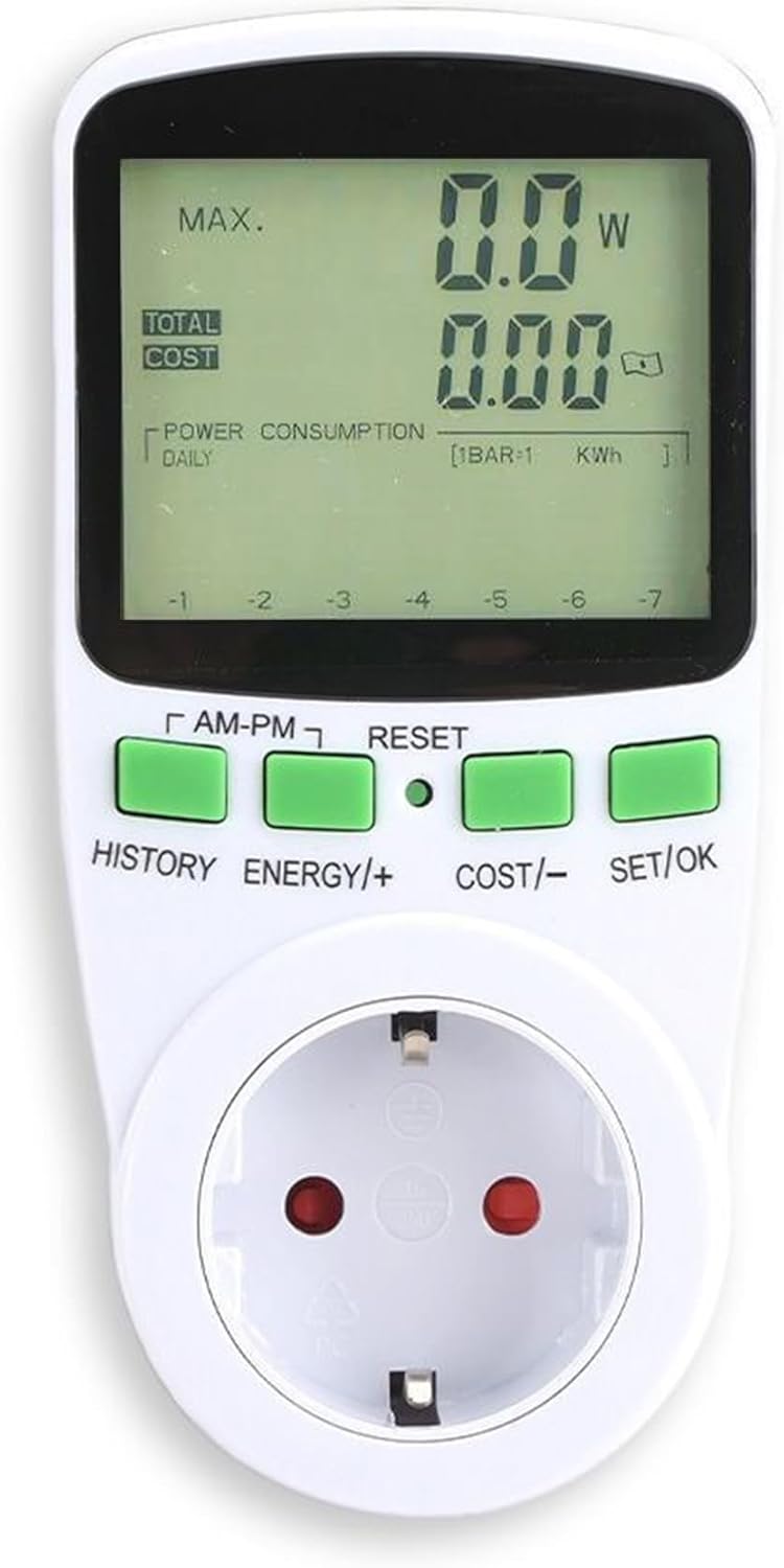 Contor de electricitate Offgridtec pentru prize, măsurarea alimentării cu energie electrică, consumul de curent etc.