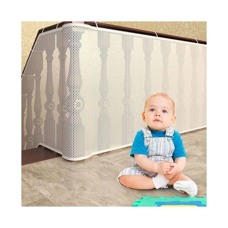 Siatka zabezpieczająca dla dziecka 2x0,8 m, wytrzymała i regulowana, do ochrony schodów, balustrad i balkonów