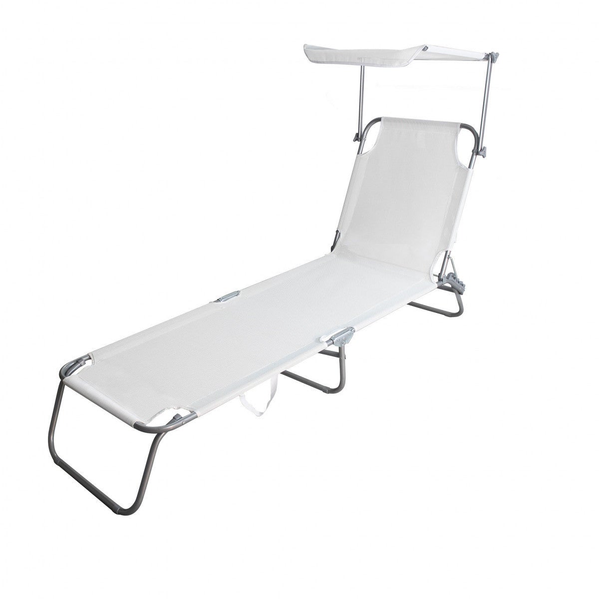 Chaise longue de plage pliante vintage en aluminium - Tissu