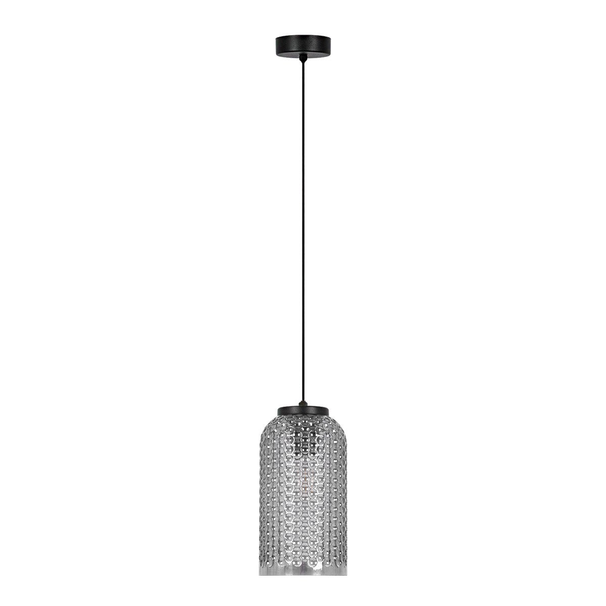 Lampa wisząca INGA czarna 1xE27x20W szkło wym:97x14x14cm IP20 Kaja