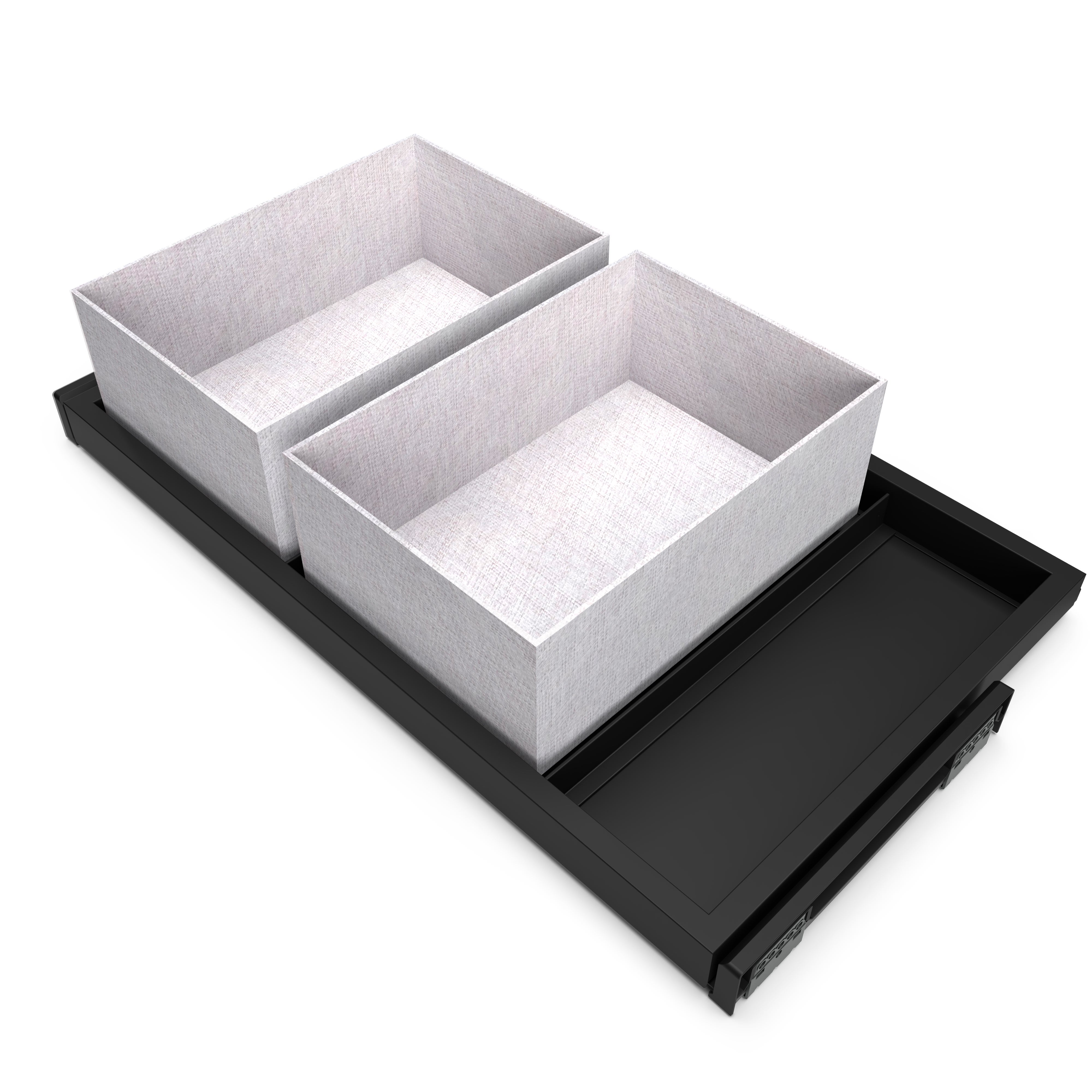 Emuca Komplet tac, 2 kosze organizacyjne i rama z miękkim zamknięciem do szafek, regulowany, moduł 800 mm, teksturowany Czarny