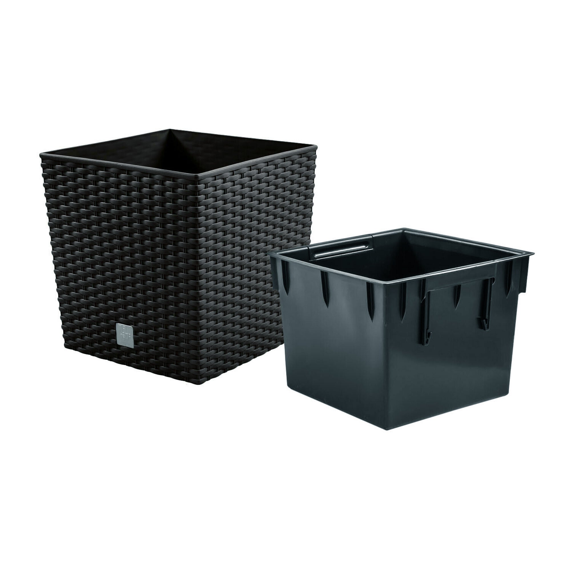 Vaso Rato 15,8 litros com tabuleiro de plantação em cor antracite 26,2 x 26,2 x 26,6 cm. - 2