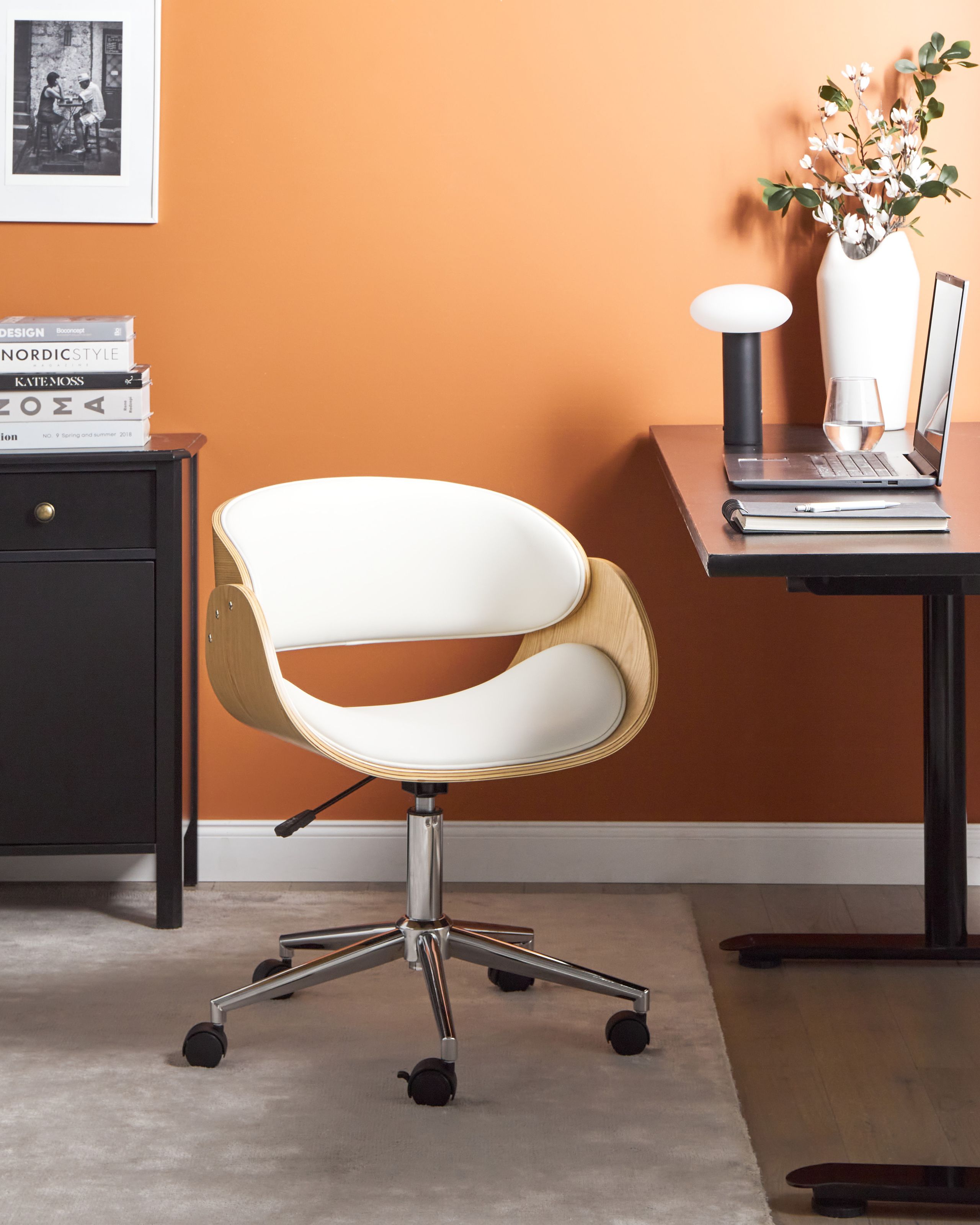 Chaise pivotante de bureau Marron Tissu 336980 - Maison
