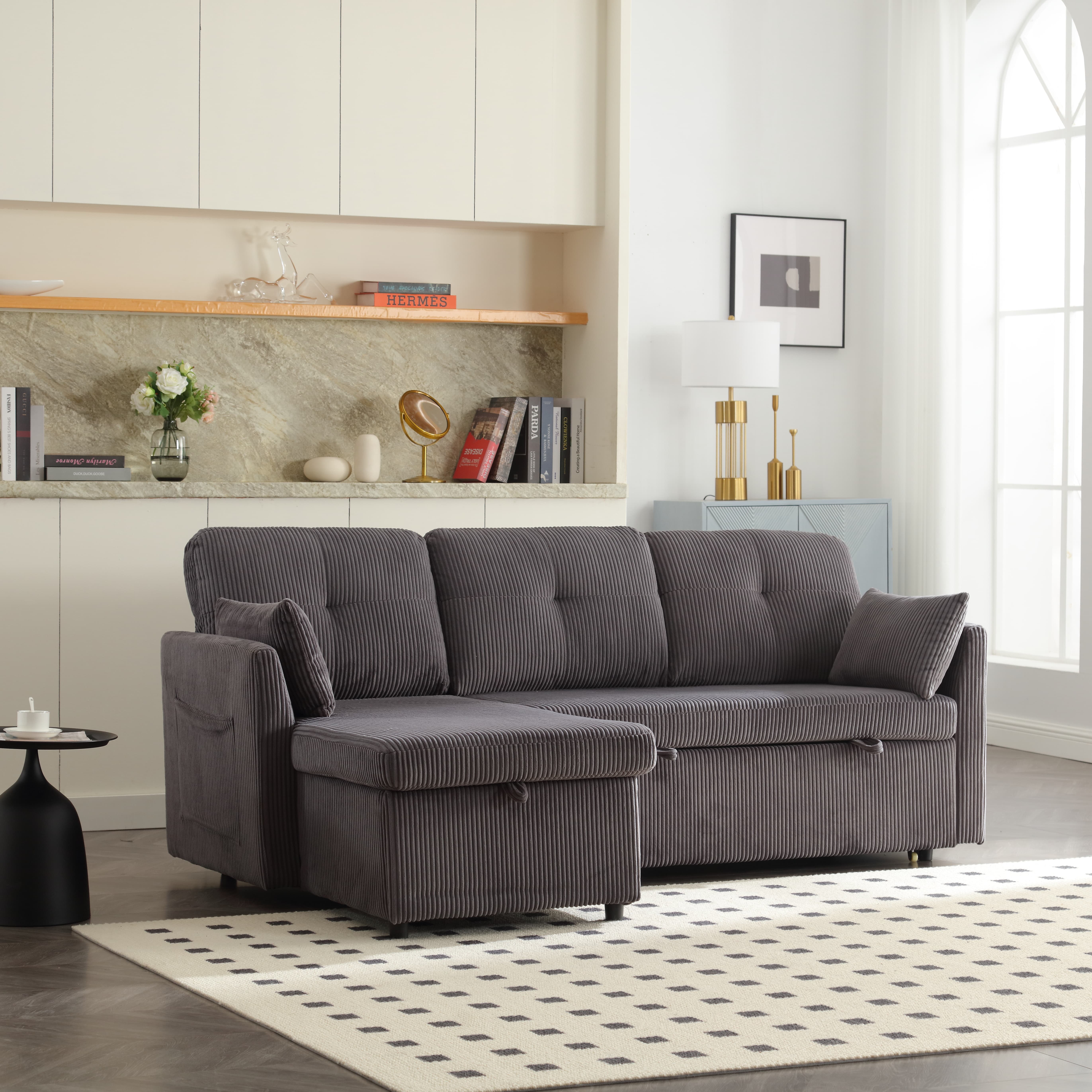 Canap D Angle Convertible Avec Coffre De Rangement