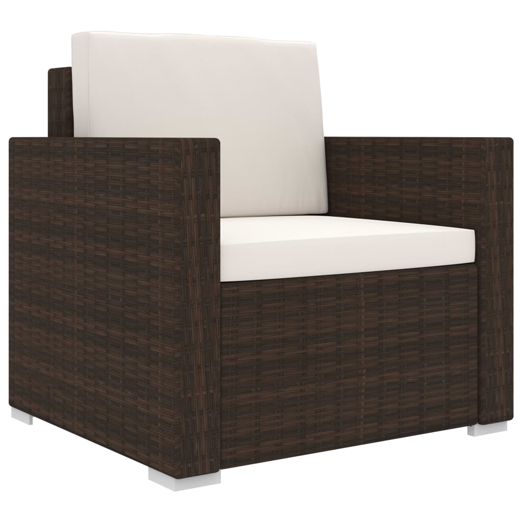 Maison Exclusive - Set Divani da Giardino 8 pz con Cuscini in Polyrattan Marrone - 8