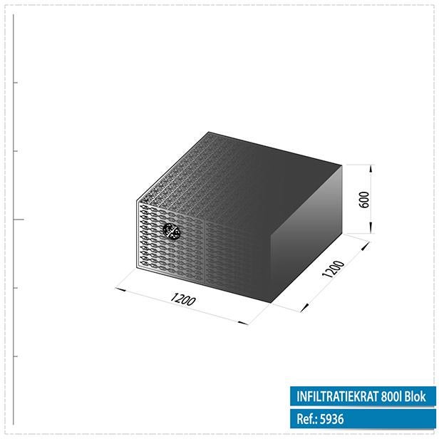 Caisse d'infiltration des eaux de pluie emballé 800L/GEOTEXTILE SG29/29+AANSL - 2