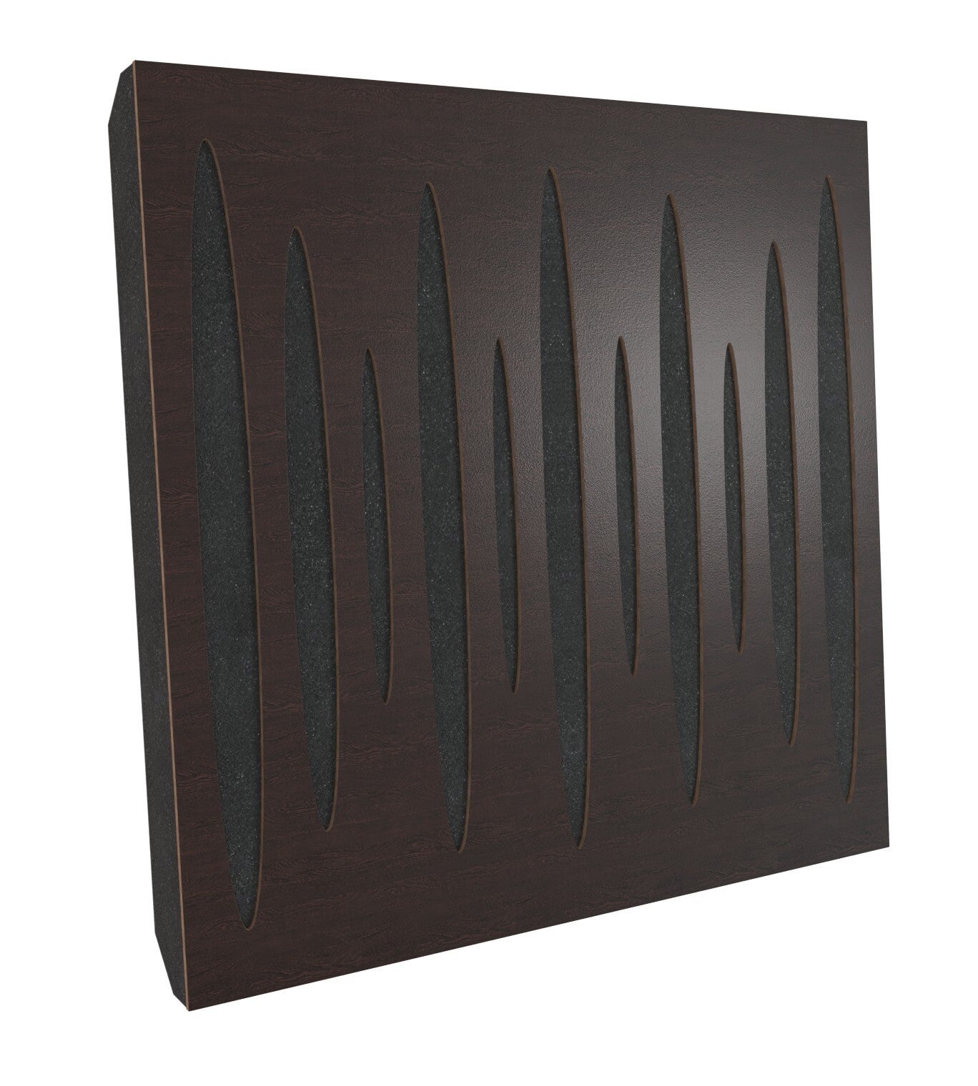 Lot de 2 Panneaux acoustiques insonorisants PULSAR 50x50x5 cm - 0.5 m² surf.totale - MDF perforé laminé et mousse acoustique - Wengé - 2