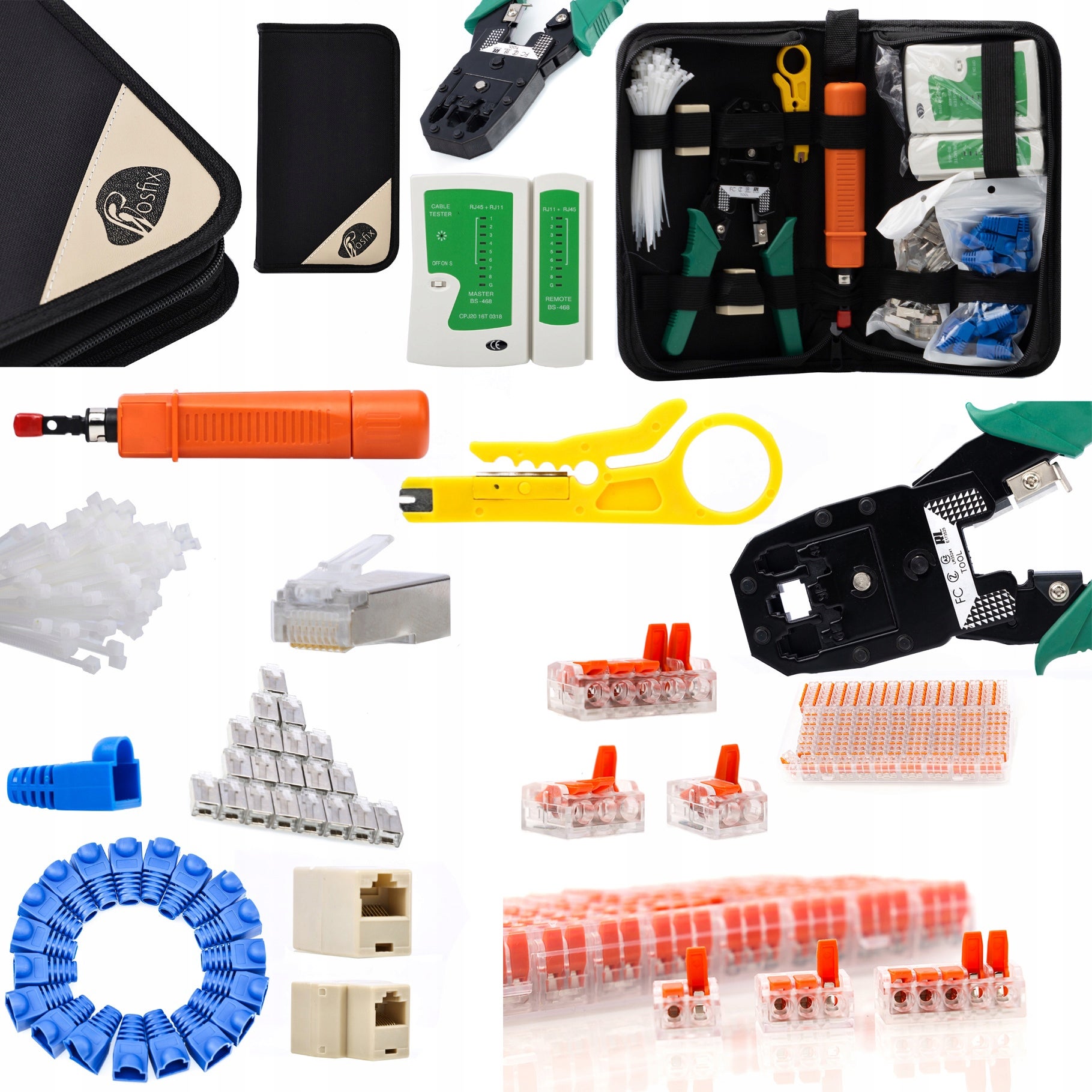 Set Outils Réseau 9-en-1 – Testeur RJ45 RJ11 | Pince à Sertir | Couteau ...