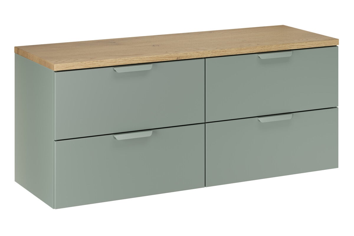 Szafka łazienkowa ASTER GREEN 120 cm zielony mat z blatem
