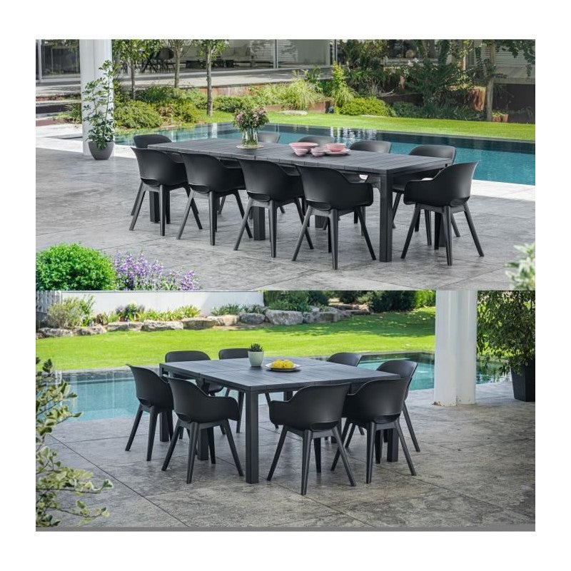 Tavolo Da Pranzo Per Esterno A Doppia Configurazione 3 Metri Julie Double Keter Grafite - 5