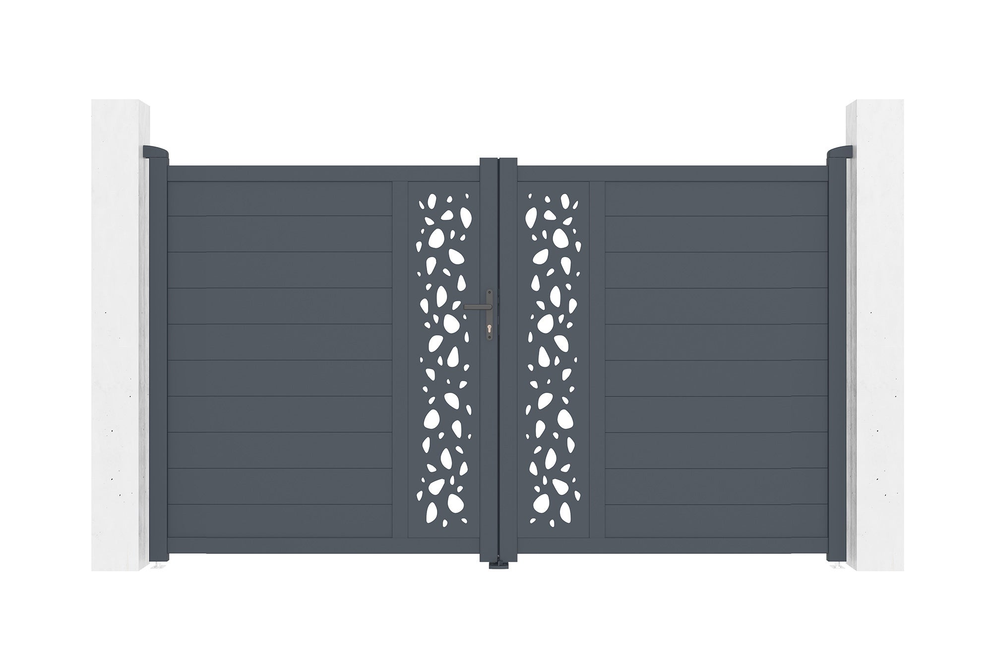 Portail battant 3m SUNNY H.180cm aluminium gris - 4