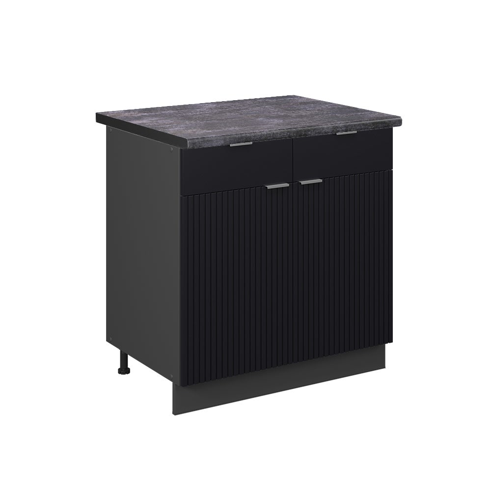 Vicco Szafka dolna do kuchni Fame-Line, Czarne paski, 80 cm , BP Antracyt
