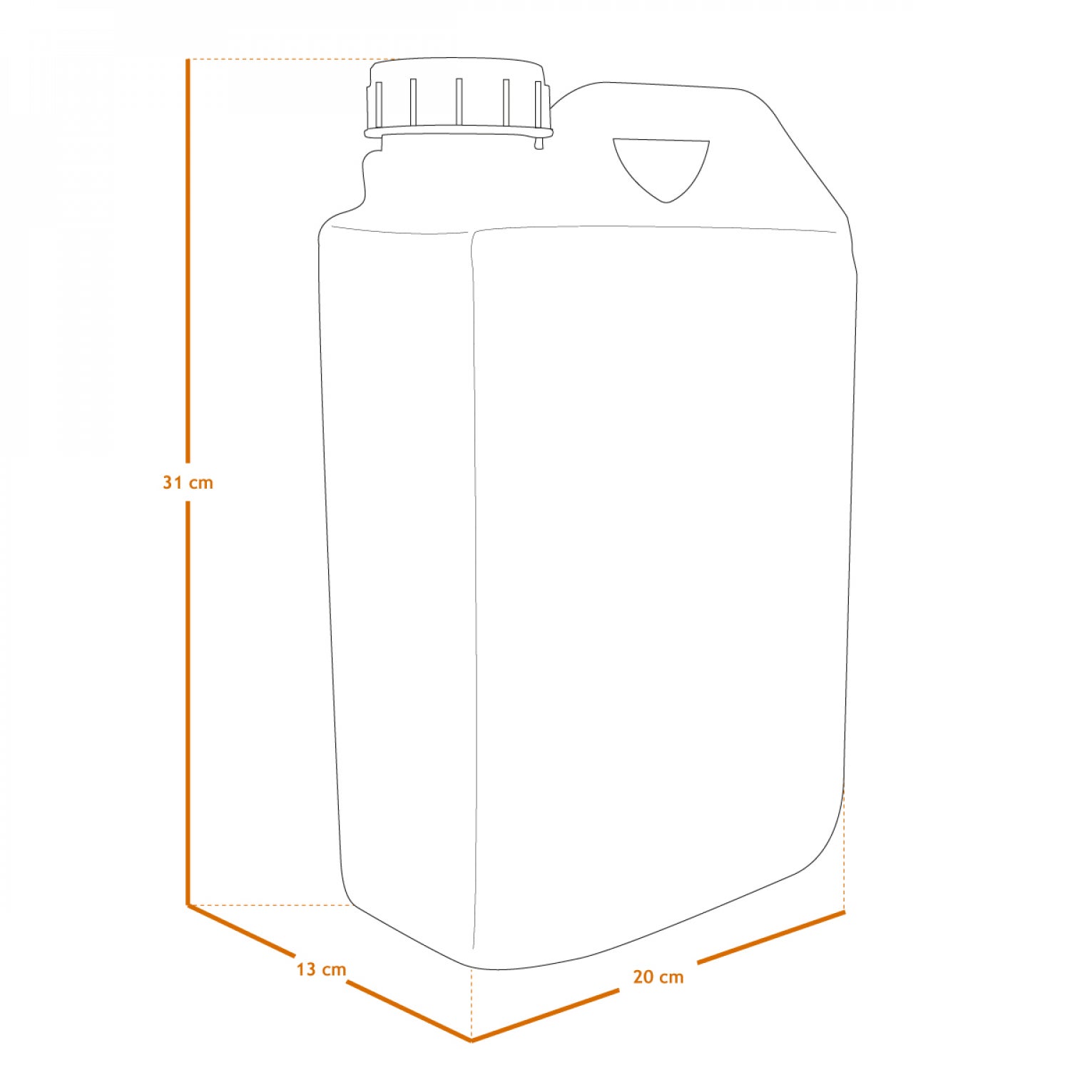 Bidon, jerrican en plastique (PEHD) pour usage alimentaire avec bouchon - 5L - Linxor - 2