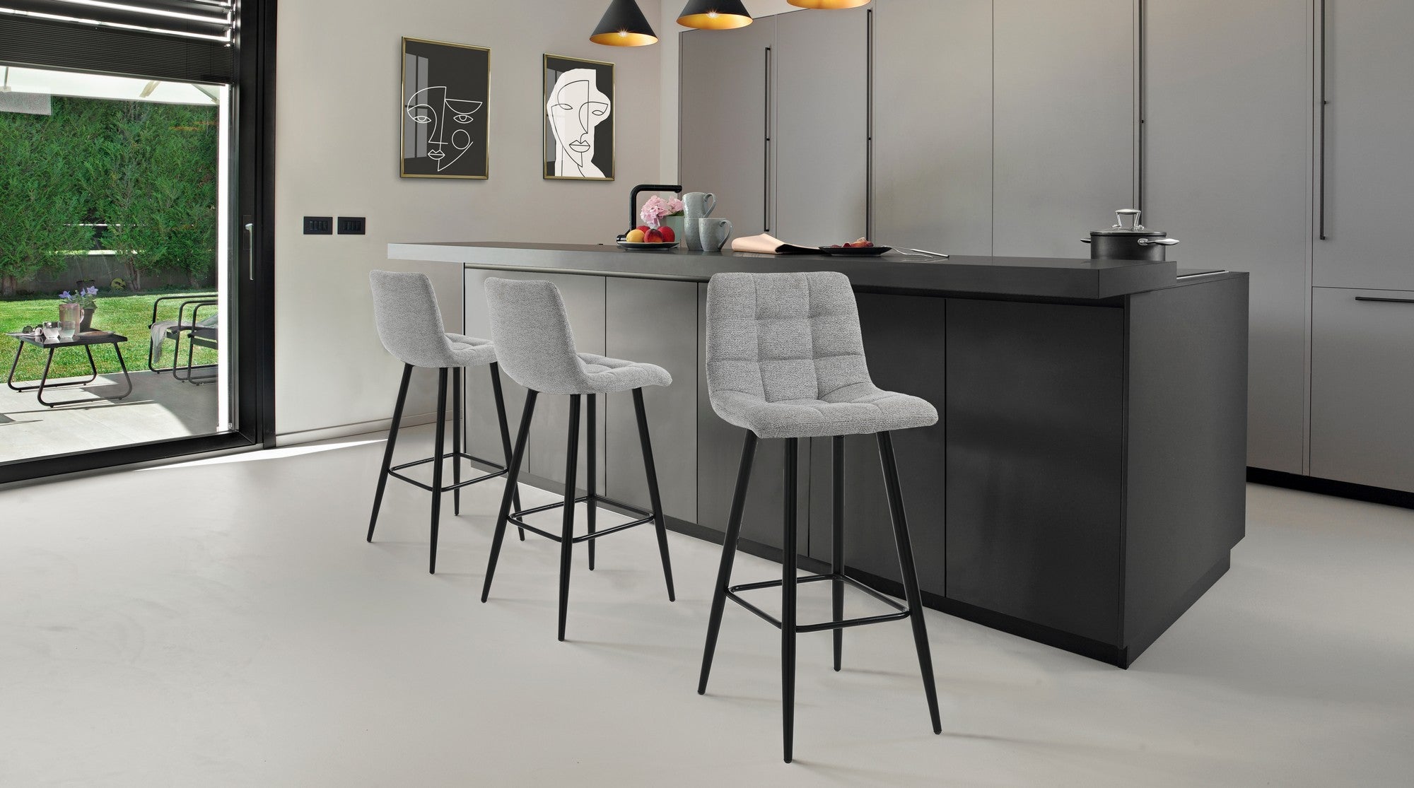 Taburete AMELIE GRIS CLARO - 4