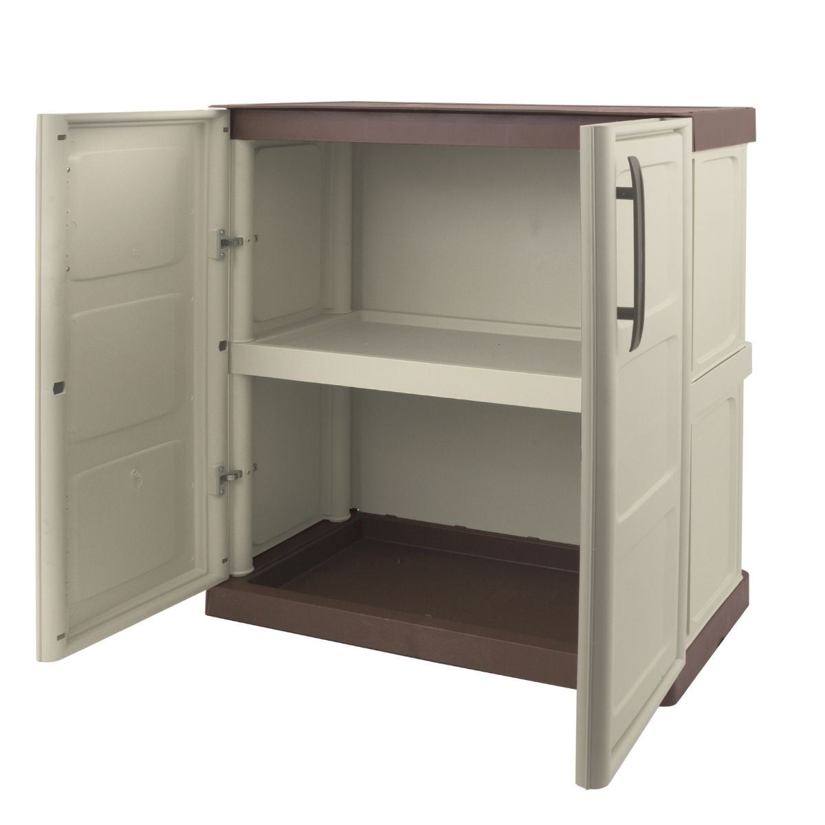 Armario Bajo para Garaje y Taller - Mueble de Almacenamiento 3 Puertas con 1 Estante de Polipropileno 102x37x84 cm Carga 20 kg - 8