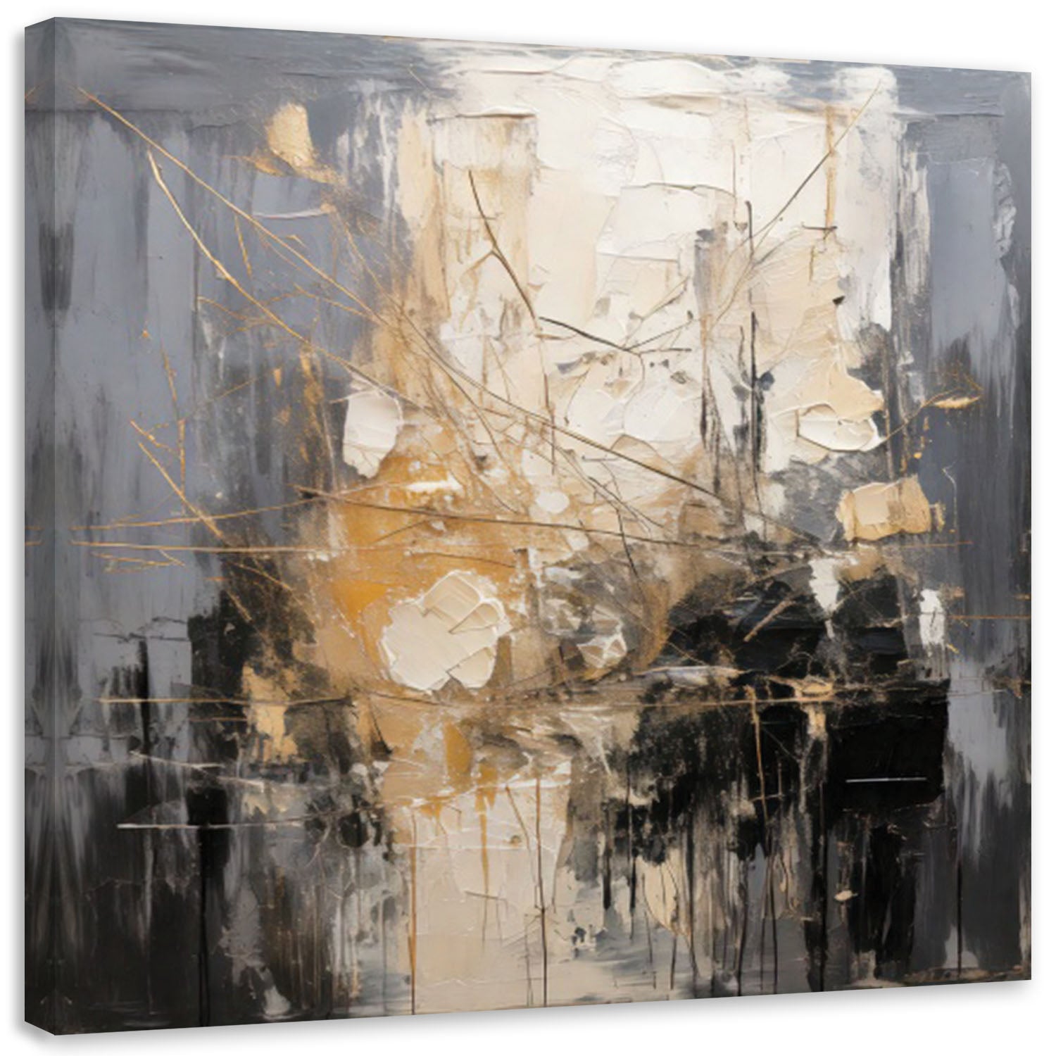 Obraz, Abstrakcja Technika Impasto Szarość 40x40