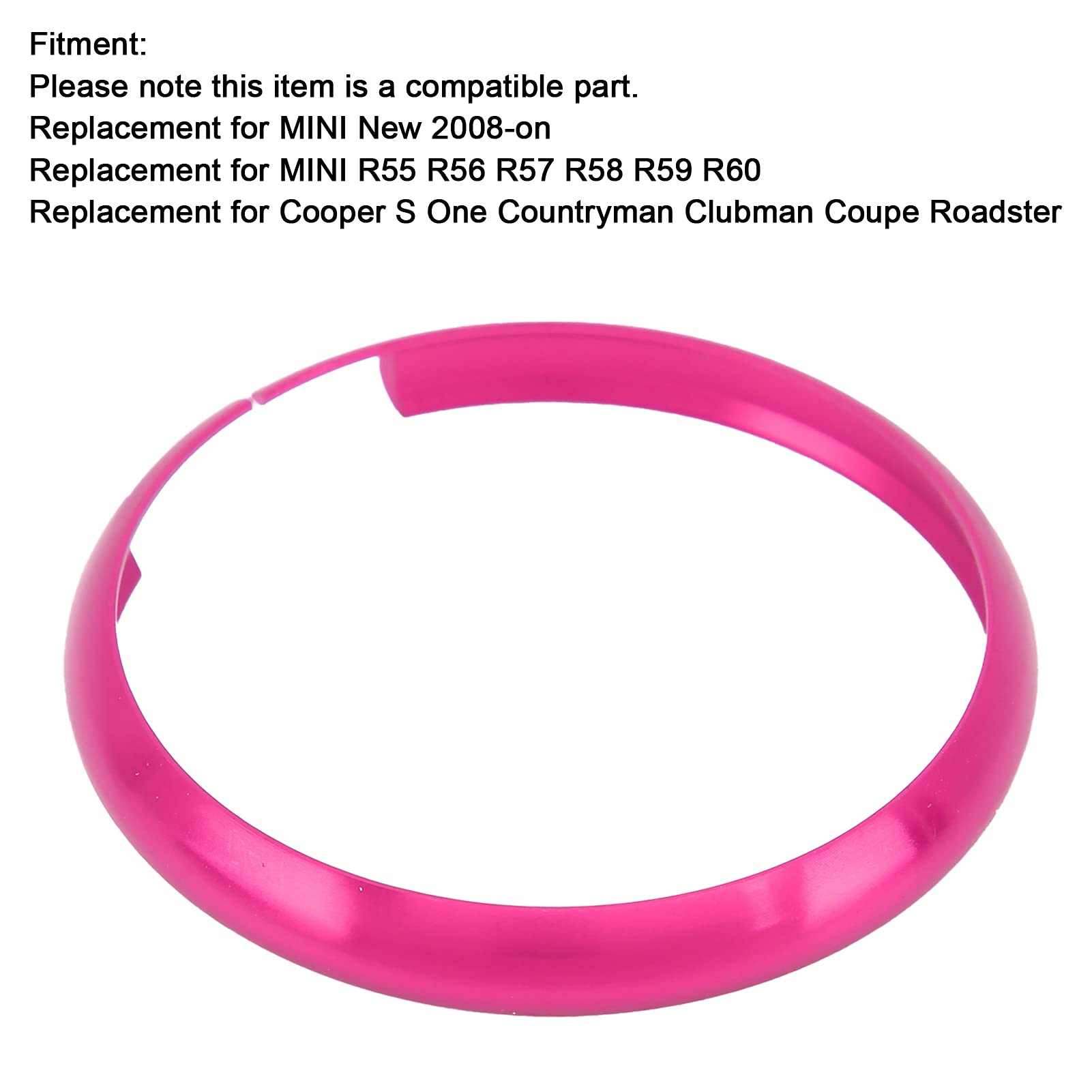 Anello di ricambio in lega di alluminio per portachiavi remoto MINI R55 R56 R57 R58 R59 R60 (rosso rosa) - 9