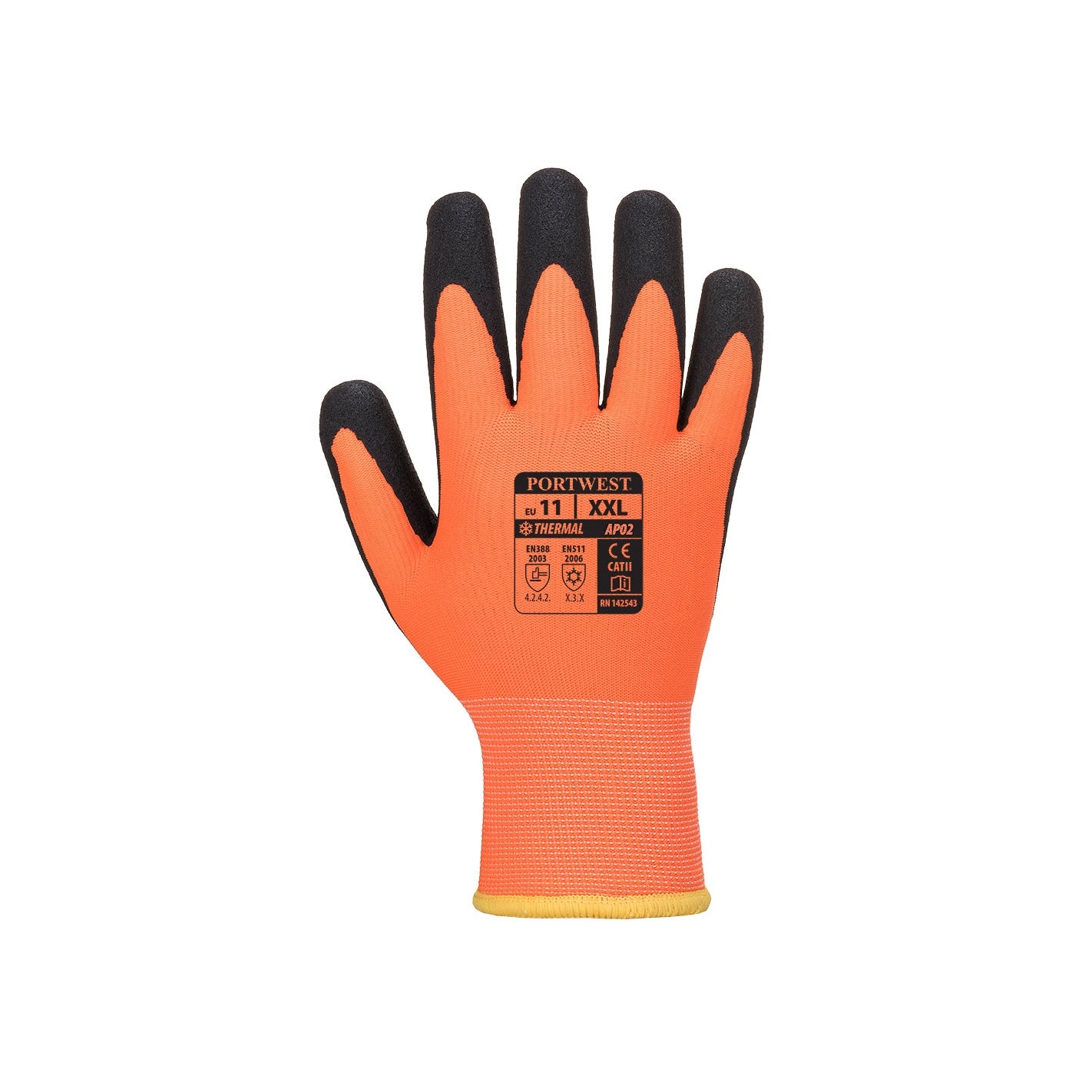 Gants de protection hydrophobes thermiques Portwest Thermo Pro Ultra Orange / Noir 8 - 7