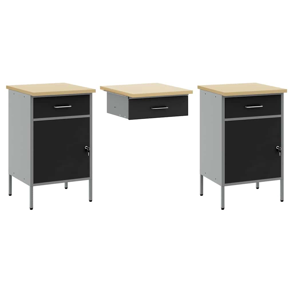 Conjunto Completo de Banco de Trabalho em Aço Preto com 10 Peças - 6