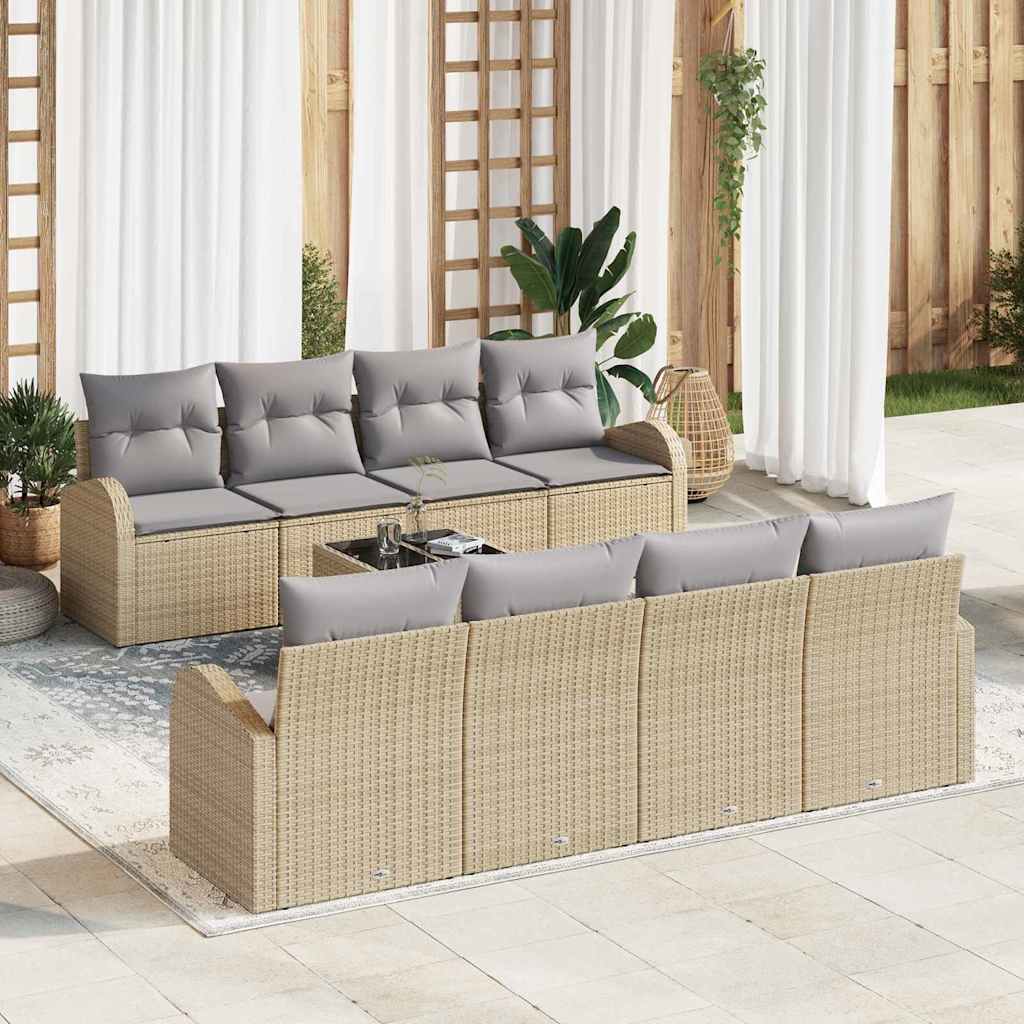 Zestaw Sof na Ogród Beżowy 55 x 55 x 37 cm polirattan vidaXL