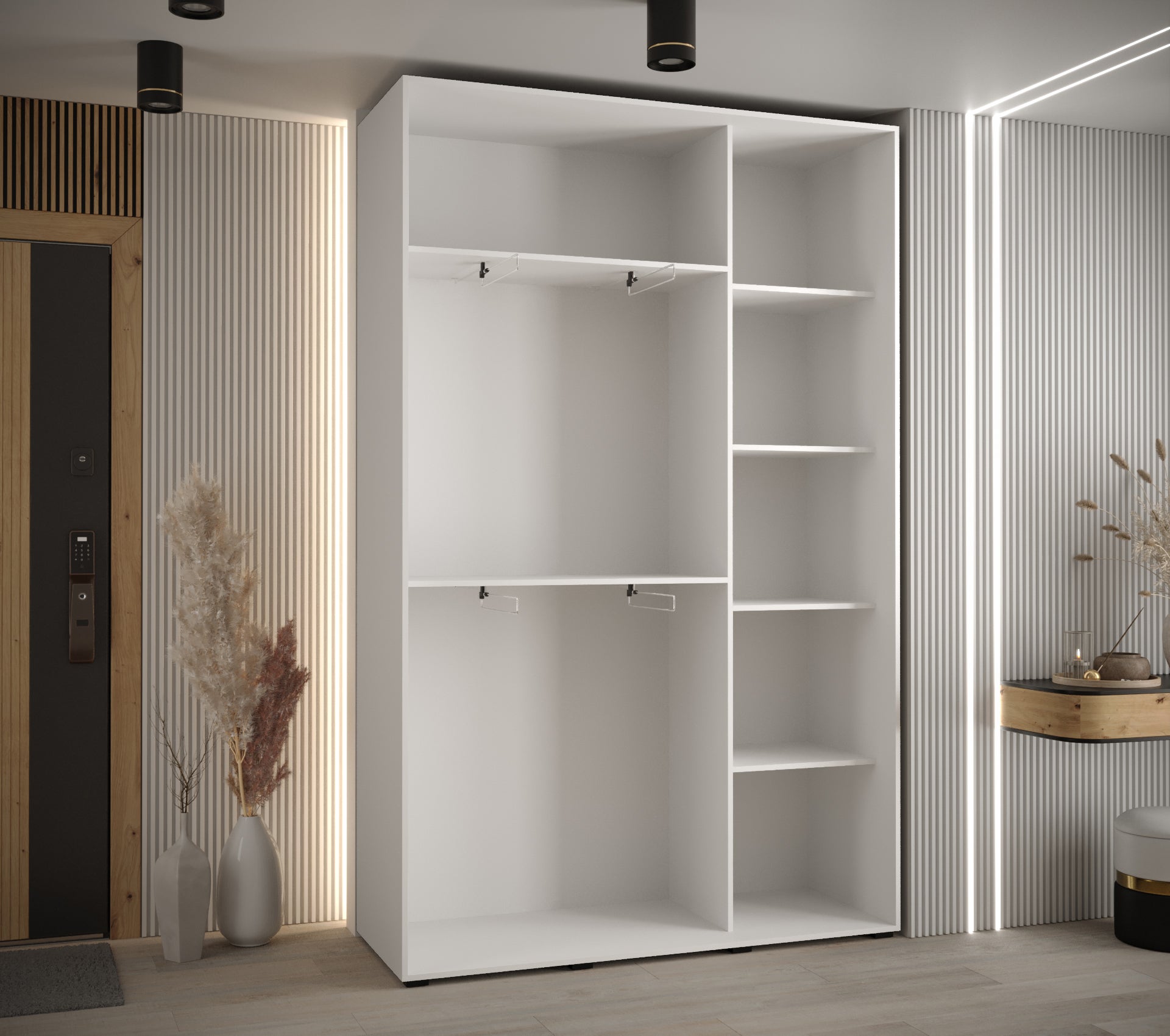Szafa przesuwna z lustrem wysoka Davos 11 150 x 45 x 235,2 cm artisan + czarmy + u. srebrny - Abiks Meble - 4