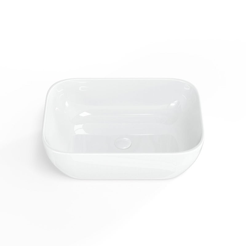 Vasque à poser 45,5 x 32,5 cm - blanc brillant - sans trop-plein - SAT Infinitio - 7