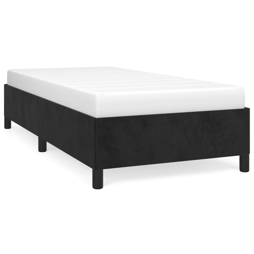 Cadre de lit sans matelas noir 100 x 200 cm en velours - 2