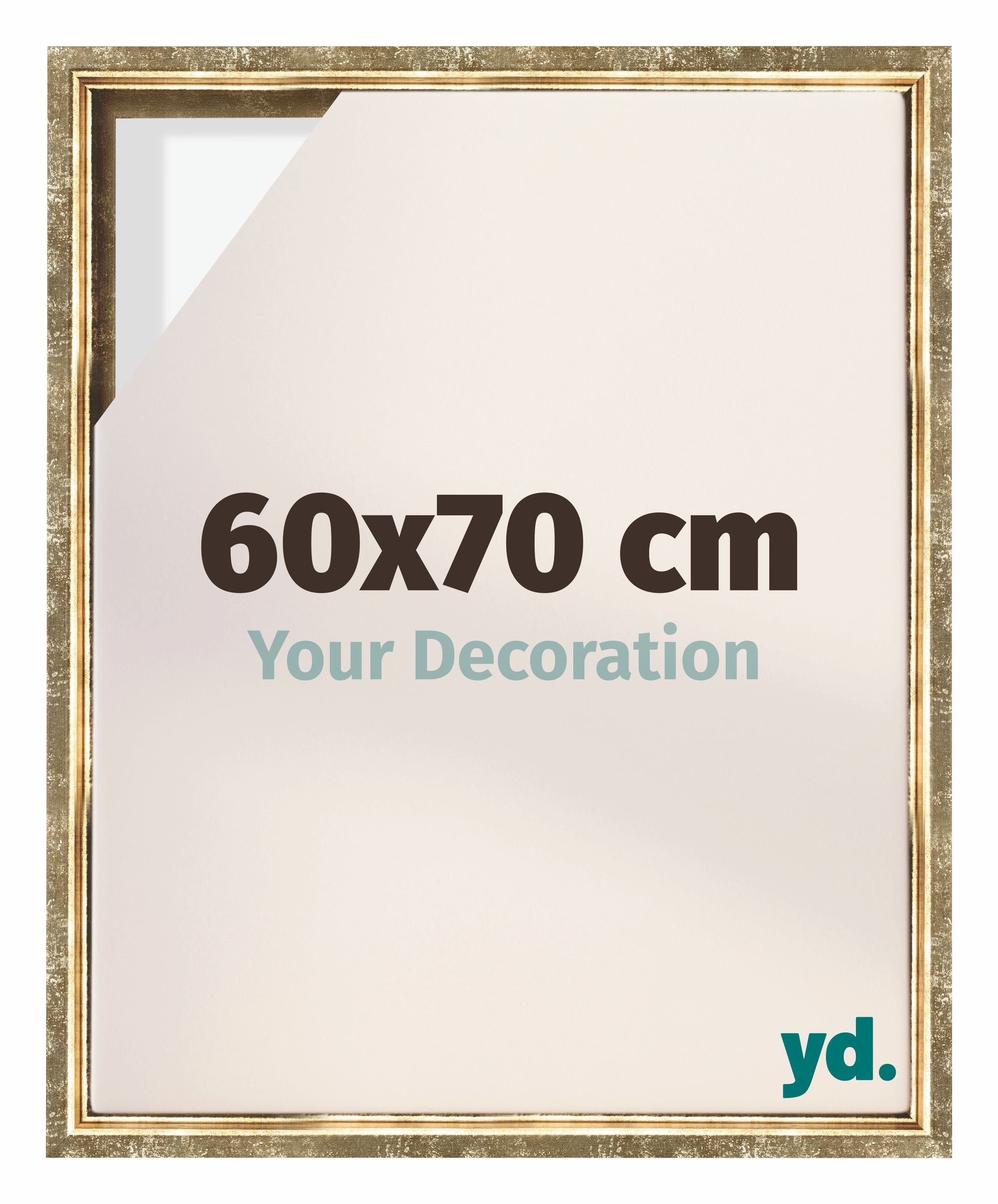 Cadre Photo 60x70 cm - Or Vintage - MDF - Pisa