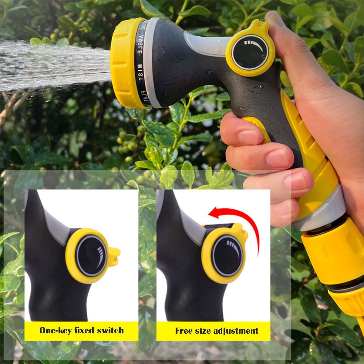 Ugello Per Tubo Da Giardino KETTOYA Con 10 Modalità Di Spruzzo, Controllo A Pollice, Impugnatura Ergonomic, Attacco Antigoccia, Per Irrigazione E Pulizia