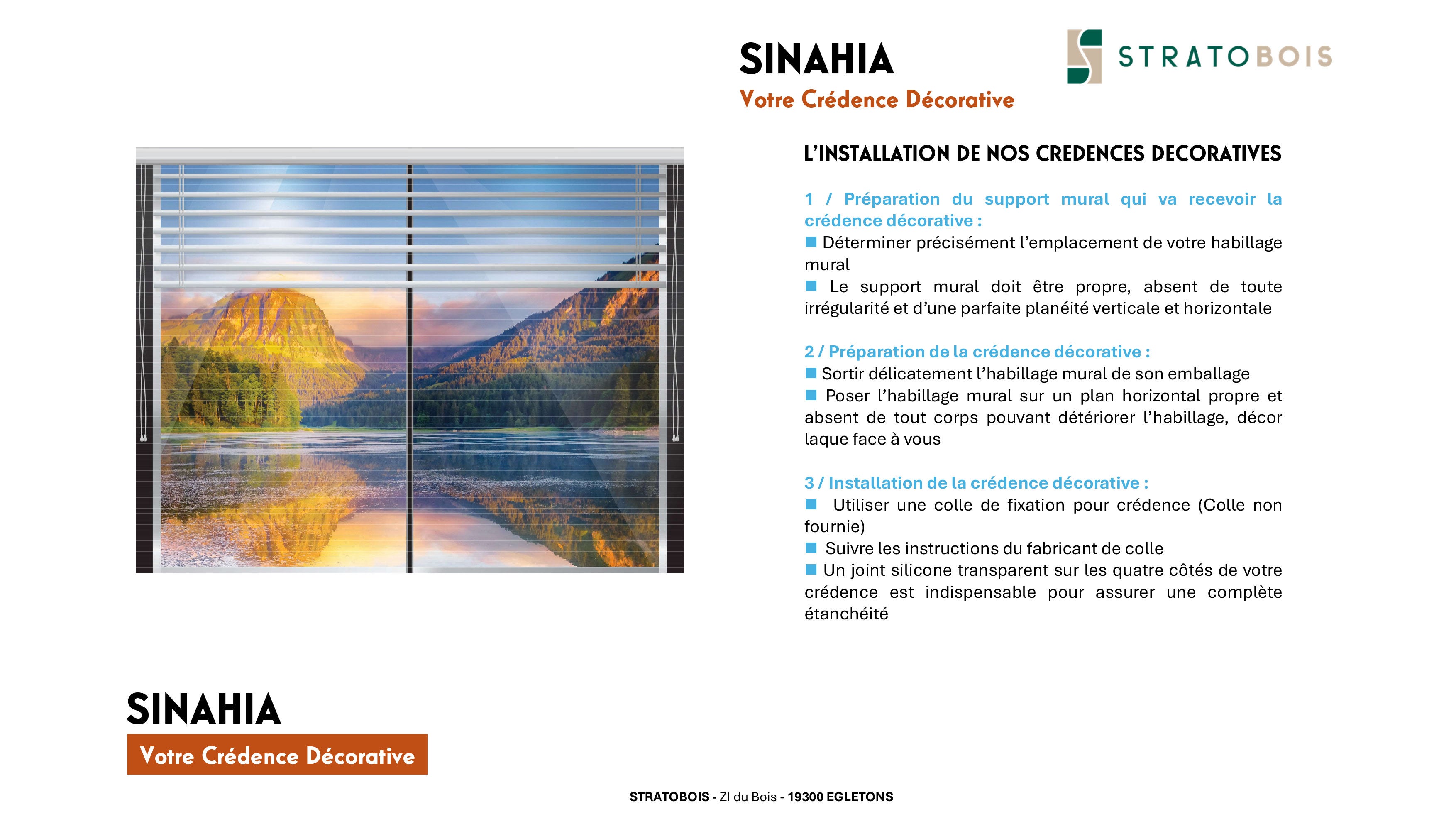 Crédence décorative SINAHIA paysage fenêtre 900mmx700mm Ep 6mm verre securit - 7