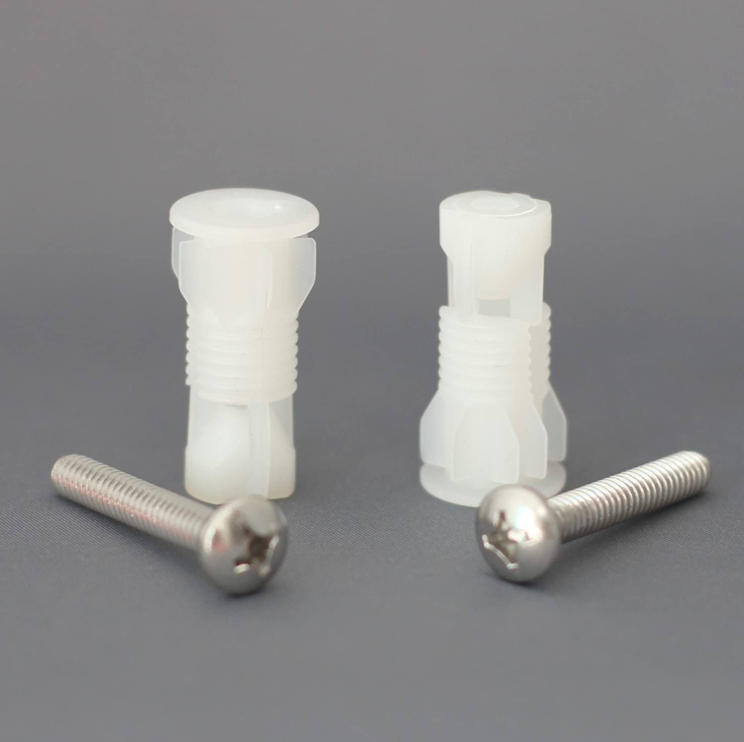 Vis Plastique Abattant WC - Lot De 2 - Universel, Facile à Installer - Blanc - 67 Mm