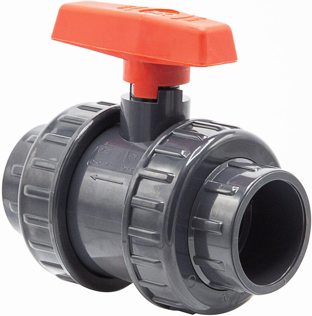 Zawór kulowy PVC 50 mm 1 1/2 cala I Typ AK I do tulei klejonych i złączek I Zawór odcinający 2-drogowy I Złączka PVC I Zawór kulowy