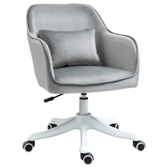 Fauteuil de bureau en velours avec coussin lombaire de massage vibrant ...